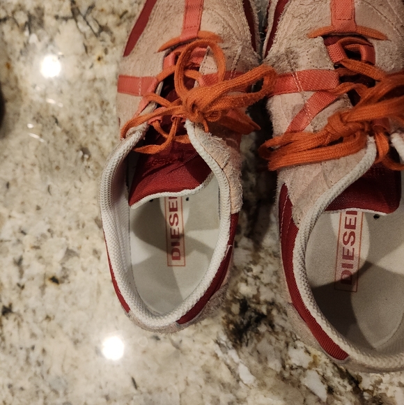 Diesel Cream & Red Casual Sneakers "Cracker" Vintage - Picture 2 of 3